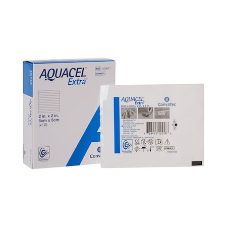 Aquacel Extra Gelling Fiber Wound Dressing, 2 x 2 Inch, Sterile, 10PK 420671
